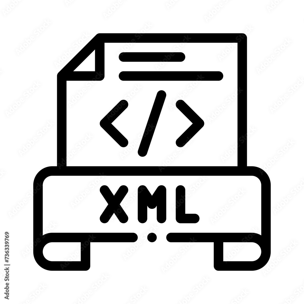 xml line icon xml line icon