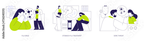Common patient complaints abstract concept vector illustrations.