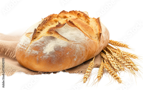 Freshly Baked Bread with Wheat Stalks for World Food Day On Transparent Background.