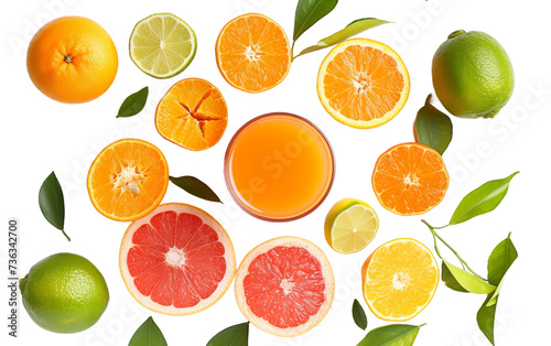 Celebrating World Food Day with Freshly Squeezed Citrus Juice On Transparent Background.