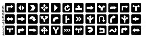 Mega set of way direction arrow sign. Way sign. Road navigation arrows. Way vector icon illustration
