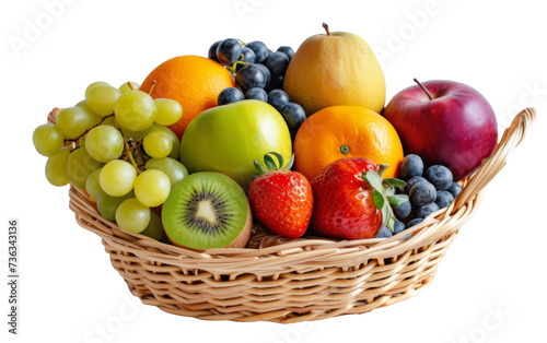 Healthy Fruit Basket for World Food Day On Transparent Background.