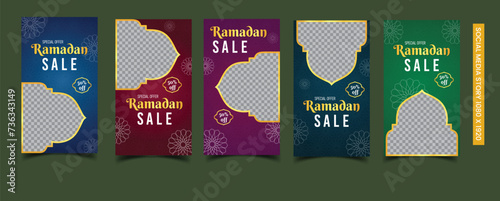 Story ramadan sale vector social media