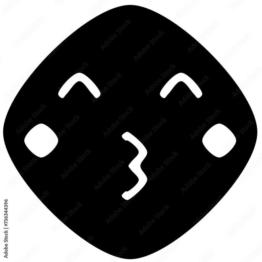 kiss emoji vector icon - simple round curve kiss emoji vector icon - simple round curve