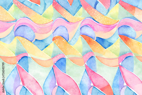 Bold watercolor brush strokes background, Watercolor abstract background, Stained glass effect using vibrant watercolor background