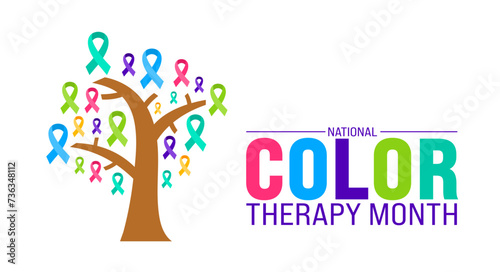 March is Color Therapy Month background template. Holiday concept. use to background, banner, placard, card, and poster design template with text inscription and standard color. vector illustration.