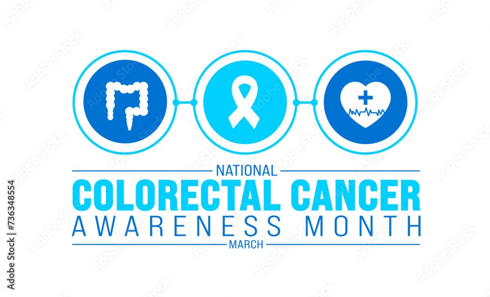 March is Colorectal Cancer Awareness Month background template. Holiday concept. use to background, banner, placard, card, and poster design template with text inscription and standard color. vector 