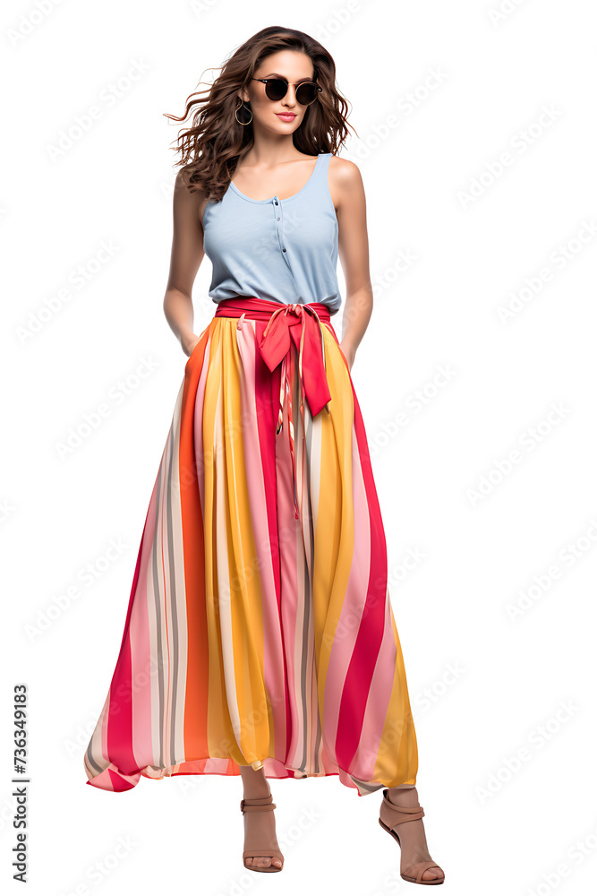Summer women's fashion on transparent background PNG