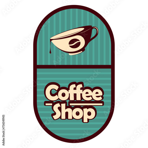 Coffee shop Local food logo Vector illustration