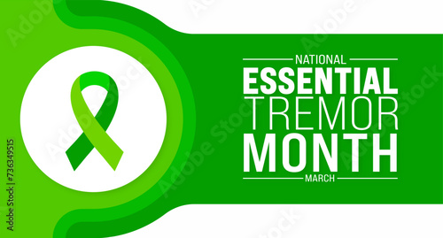 March is Essential Tremor Month background template. Holiday concept. use to background, banner, placard, card, and poster design template with text inscription and standard color. vector illustration