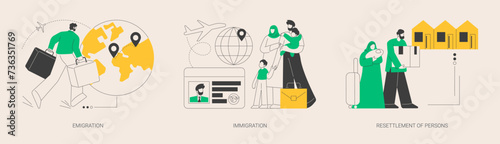 Foreign residence abstract concept vector illustrations. photo
