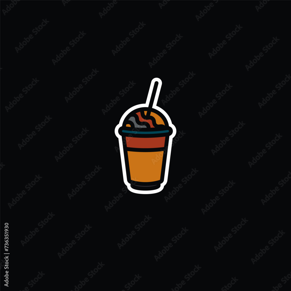 Original vector illustration. The icon of a milkshake glass. Original vector illustration. The icon of a milkshake glass.