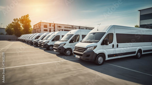 Sprinter Vans Lined Up at Dealership Ready for Business or Personal Use
