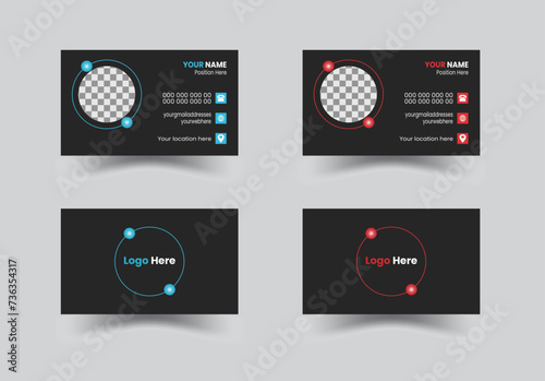  Business cards Modern business cards templates.Business card template design with front and back presentation. modern Luxury Business card design template. business  visiting card design with   compa