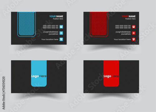  Business cards Modern business cards templates.Business card template design with front and back presentation. modern Luxury Business card design template. business  visiting card design with   compa