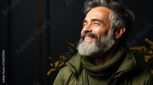Profile portrait of a smiling and confident mature businessman,