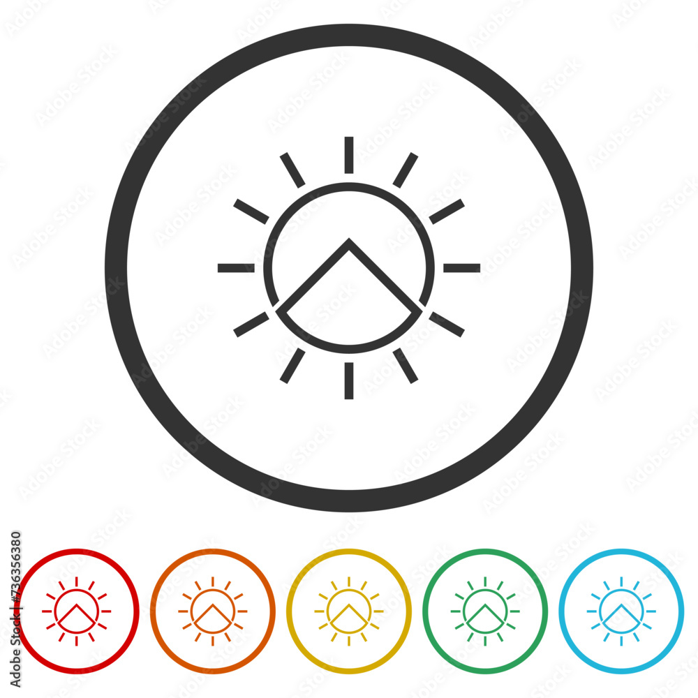 Solar Energy Logo. Set icons in color circle buttons Solar Energy Logo. Set icons in color circle buttons