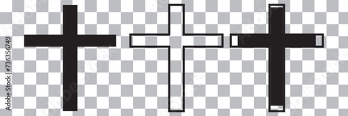 Set of Christian cross icons