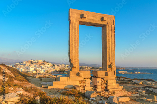 the Portara of Naxos overlooking the old town