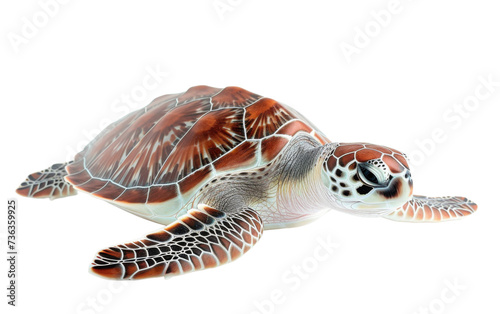 World Oceans Day Marine Turtle On Transparent Background.
