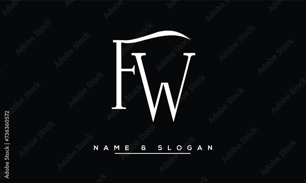 FW, WF, F, W Abstract Letters Logo Monogram FW, WF, F, W Abstract Letters Logo Monogram