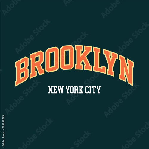 Vintage college varsity new york state brooklyn slogan print for graphic tee t shirt or sweatshirt - Vector 