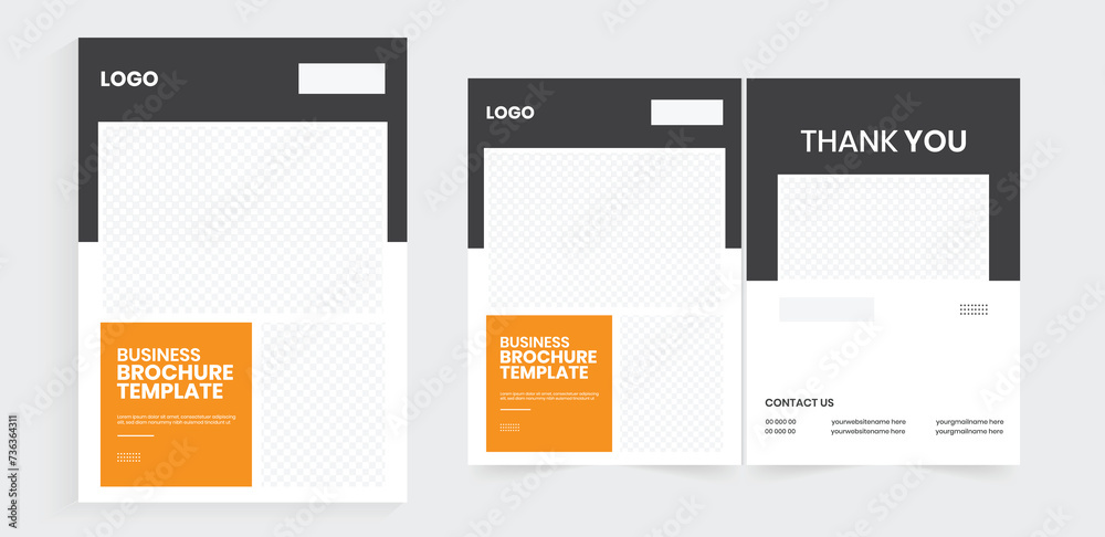 Bifold brochure design, One-fold company profile, annual report design, marketing handout flyer vector design. Bifold brochure design, One-fold company profile, annual report design, marketing handout flyer vector design.