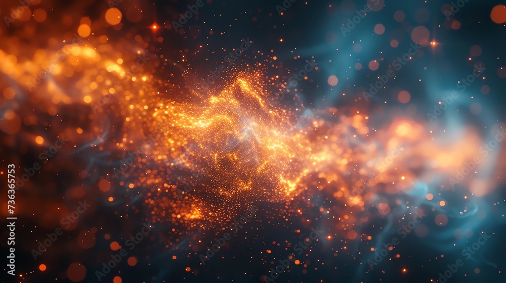 Bokeh Orange and Blue Particle Effect Stream Banner