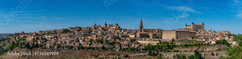 Panorama of the medieval city of Toledo. A UNESCO world heritage site in Spain.