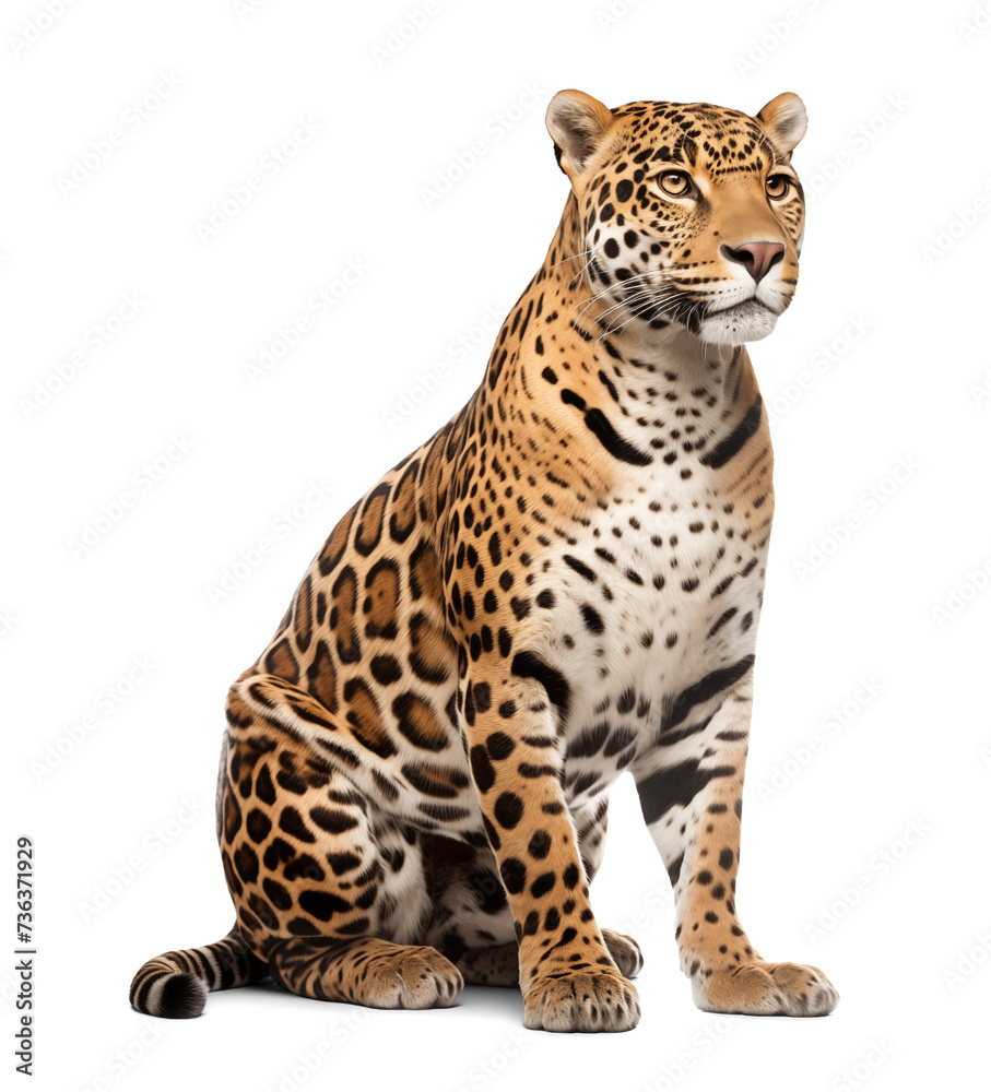 Jaguars in sitting pose, isolated on transparent background Jaguars in sitting pose, isolated on transparent background