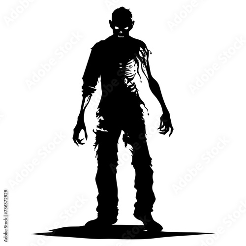Silhouette zombie black color only full body © NikahGeh