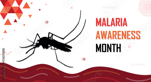 Stop malaria, awareness month, avoid mosquito bites, no dengue fever, campaign banner, help health sector to stop spreading infection, epidemic control