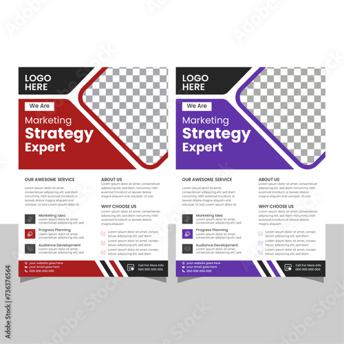 a bundle of 2 templates of a4 flyer, Flyer template layout design. business flyer, brochure, flier mockup in bright colors. perfect for creative professional business. vector template 

