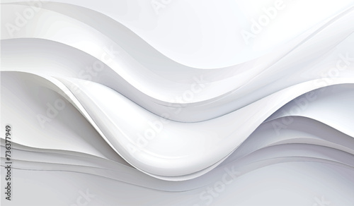 3D Abstract White Interior Background with Wavy Wall © DreamArt