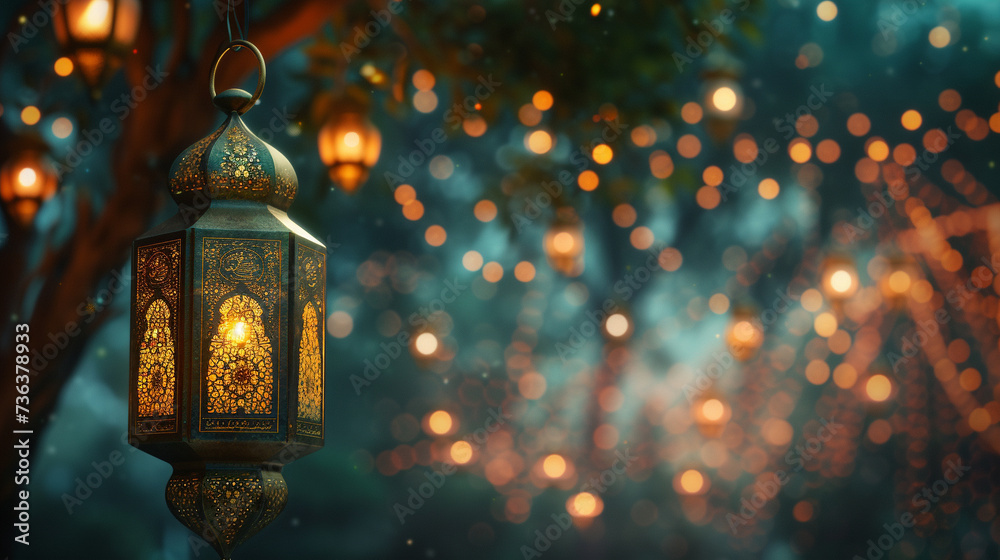 Ramadan lamps decoration background - obrazy, fototapety, plakaty 