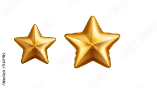 couple of golden star isolated on transparent background