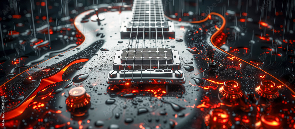 Obraz premium electric guitar close up