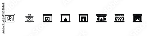 Fireplace icon, Brick oven icon, Fireplace icons set, chimney icons, Fireplace icons. Winter icon.  fireplaces icon
