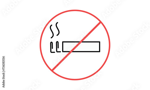 No smoking sign on white background. Vector Illustration