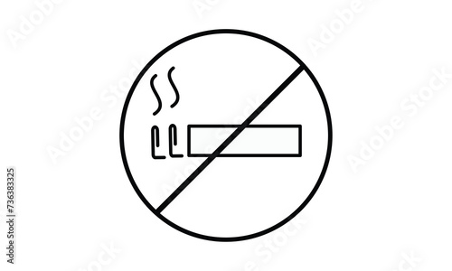 No smoking sign on white background. Vector Illustration