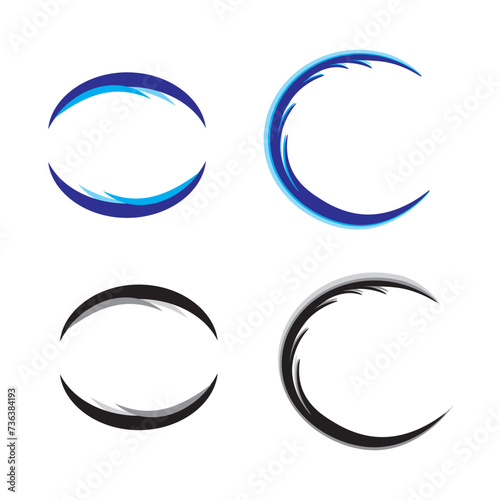 circle 3 d logo vector icon