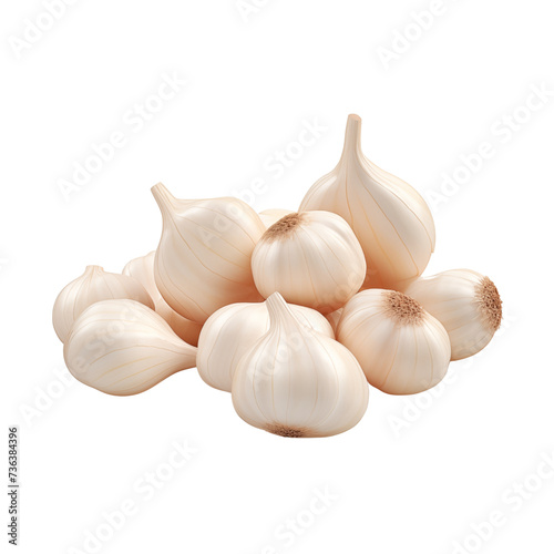 garlic isolated on transparent or white background, png