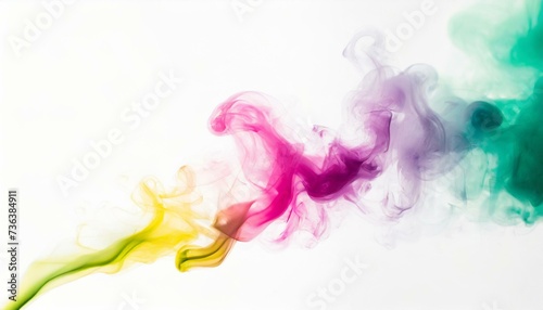 colorful smoke on white