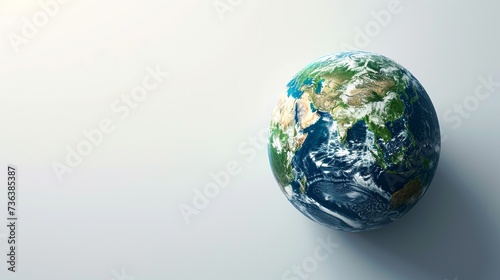 Minimalistic Earth on a Plain Background with a Focus on Sustainability