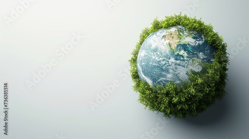 Planet Earth Encompassed by Verdant Foliage, Representing Environmental Health for Earth Day