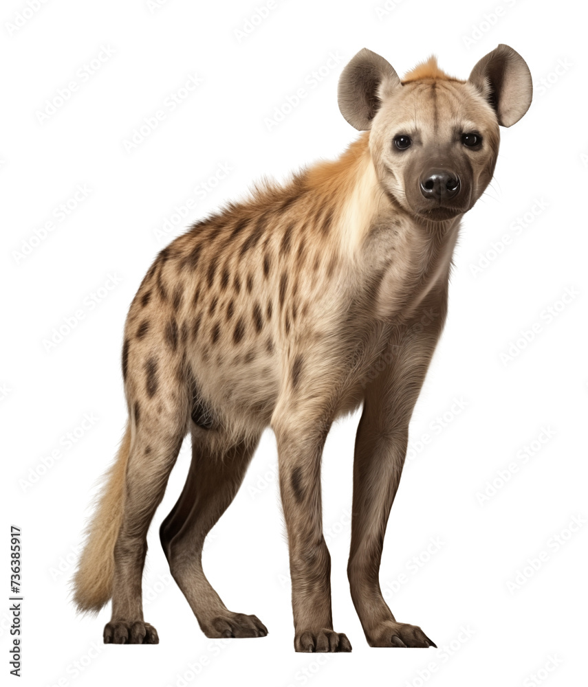 Spotted hyena on isolated transparent background Spotted hyena on isolated transparent background
