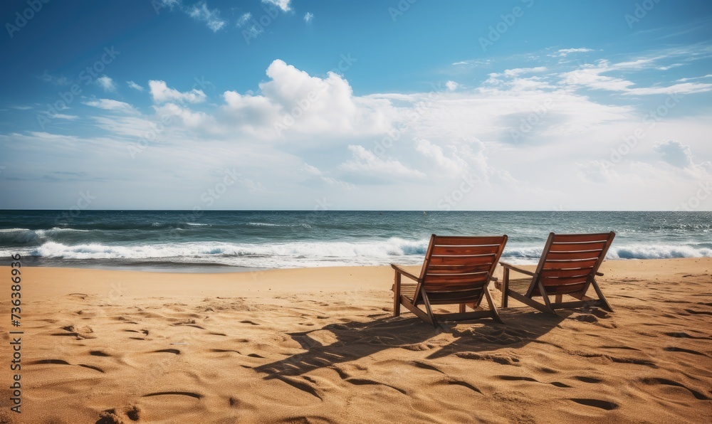 Chairs On Sandy Beach