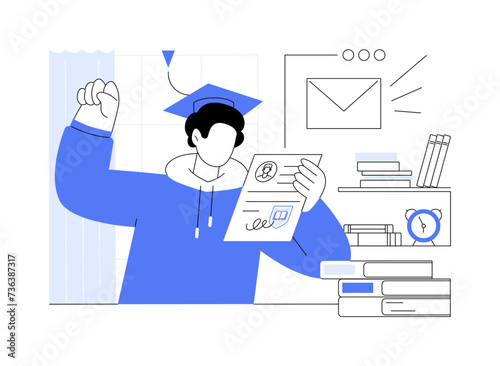 Getting acceptance letter isolated cartoon vector illustrations.