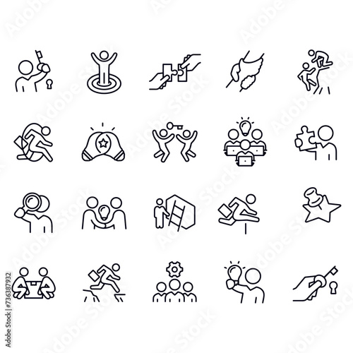 Business Solutions line icons vector design