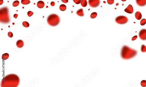 Red confetti isolated on transparent background. PNG illustration.